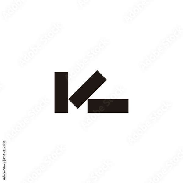 Fototapeta Letter M three rectangles geometric symbol simple logo vector