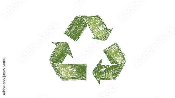 Fototapeta Recycling symbol with transparent background eco-friendly design digital art green concept