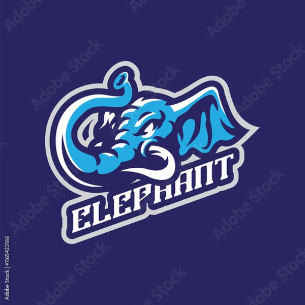 Obraz Elephant mascot logo design with modern illustration concept style for badge, emblem and t shirt printing. Elephant head illustration for sport team.