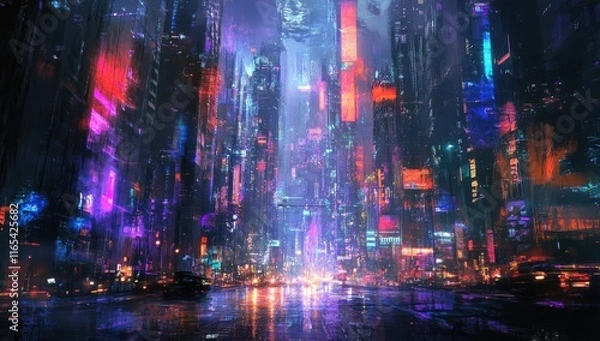 Fototapeta Speed light trails lights city architecture. By Rawpixel.com
