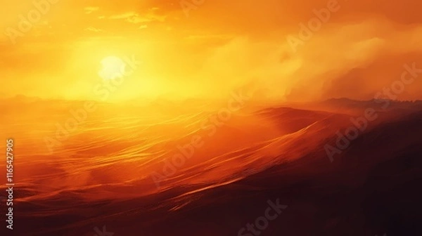 Fototapeta Journey of the sun Across Desert - Generative AI