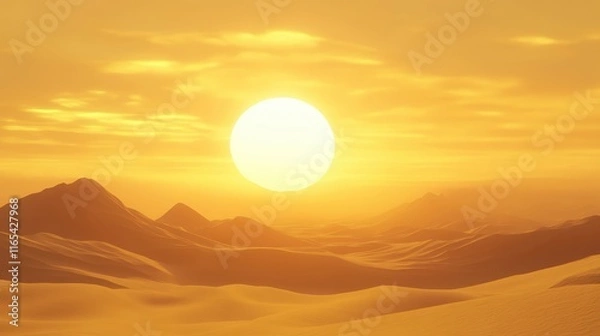 Fototapeta Journey of the sun Across Desert - Generative AI