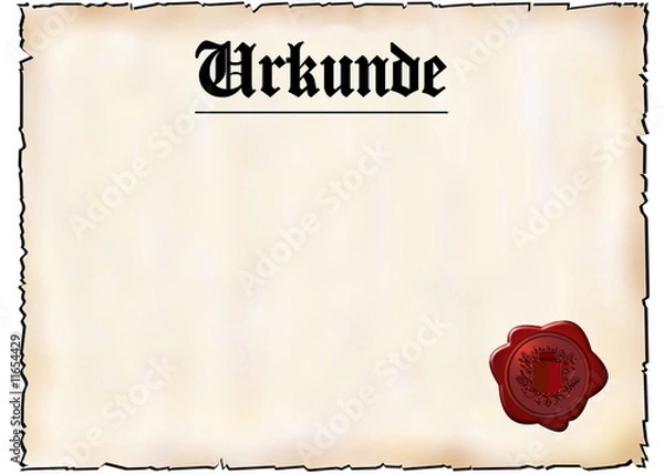 Obraz urkunde mit waxsiegel