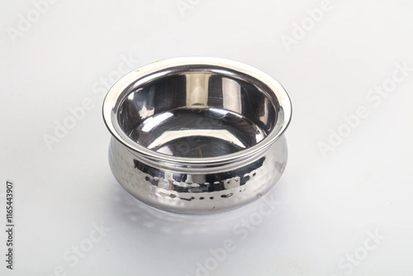 Fototapeta Indian metallic empty clean bowl isolated