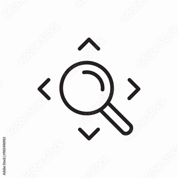 Obraz Search magnifier zoom detailed icon vector sign
