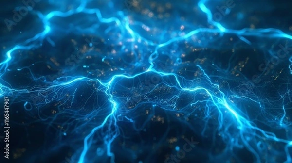 Fototapeta Plasma energy field flows seamlessly creating an electric blue current effect, perfect for wallpapers and digital backgrounds