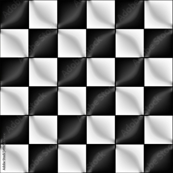 Obraz Black and white wavy tiles