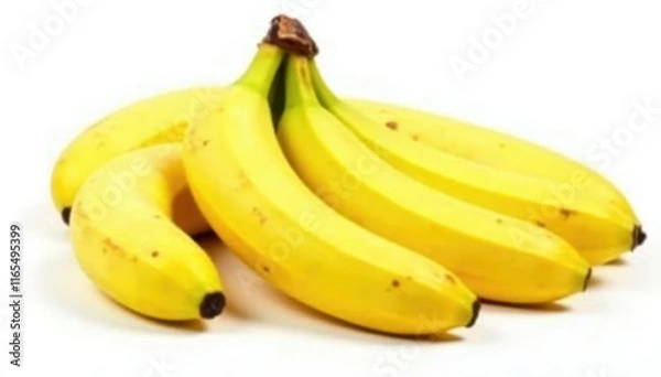 Fototapeta Several individual bananas, various angles, isolated on white , photography, royalty free, bananas