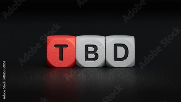 Fototapeta tbd, questions and answers on wooden cubes.close up of wooden elements,Business Concept.3D rendering on black background.