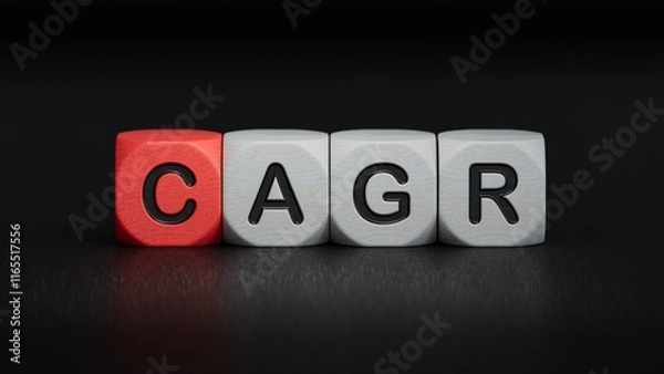 Fototapeta Word risk on wooden cubes with copy space.close up of wooden elements,Business Concept.3D rendering on black background.