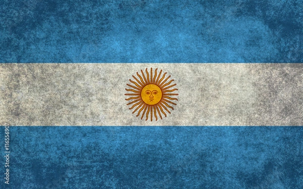 Obraz Flag of Argentina with distressed textures