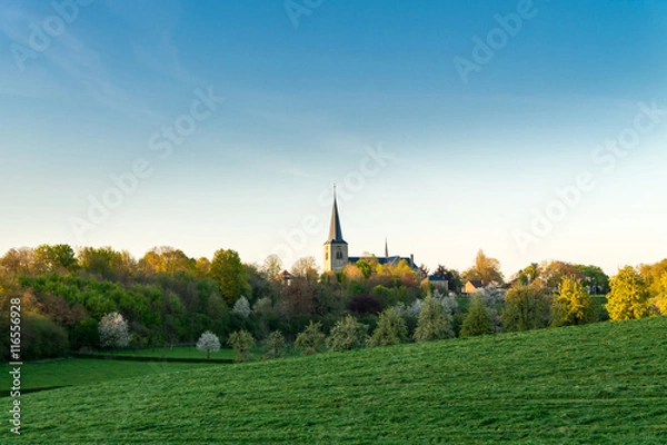 Obraz Parish in the evening sun.
Fresh green colors of spring.
