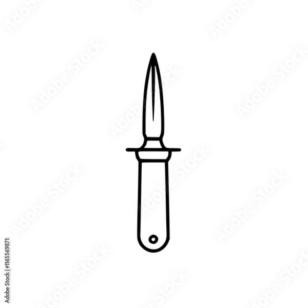 Fototapeta A simple line drawing of a small, pointed knife or paring knife.  Perfect for culinary or craft projects, this image is versatile and clean.