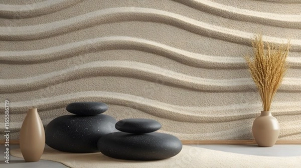 Obraz Zen-Inspired Minimalist Meditation Stones