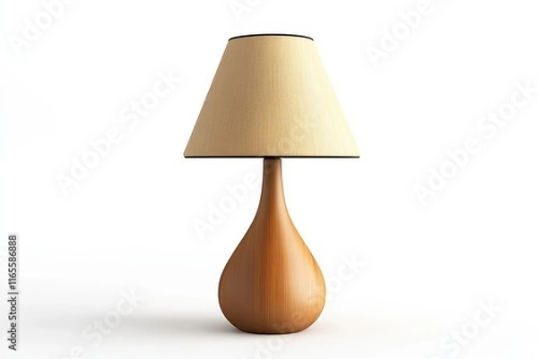 Fototapeta A contemporary zen style table lamp with a minimalist design isolated with paths