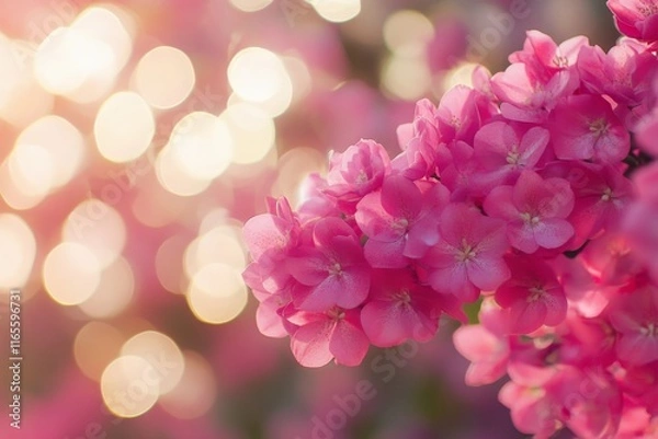Fototapeta A close up of a pink flower with a blurry background