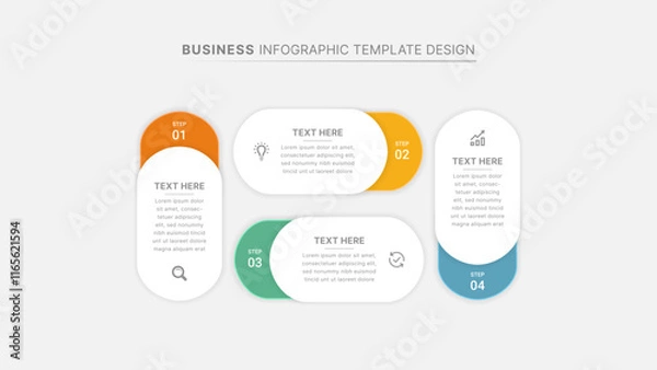 Fototapeta Business Infographic Design Template with 4 Bar of Options