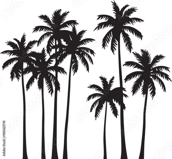 Obraz palm trees silhouettes