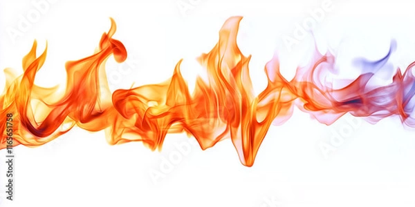 Fototapeta Flame design material on a clean white background, showcasing amazing details and perfect composition with high-definition photography and masterful skills in creating stunning visual effects.
