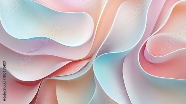 Fototapeta Abstract Pastel Wave Forms Swirling Design