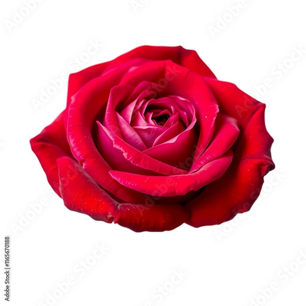 Fototapeta Stunning close-up of a bicolor rose on transparent background