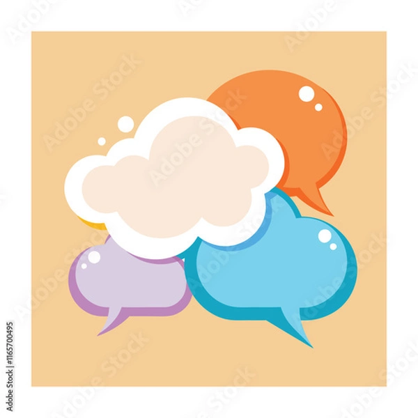 Obraz Speech Bubble collection. Different Speech bubbles for talk, dialogue, decoration. Vector illustration