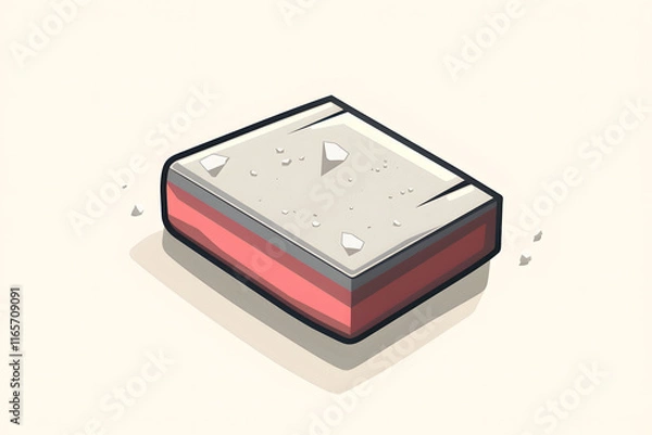 Fototapeta Colorful Cartoon Block Resembling Dessert With Layered Texture