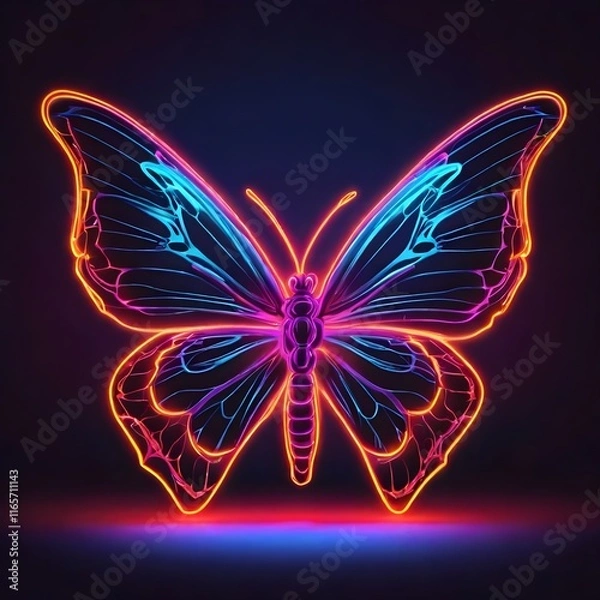 Obraz Butterfly on black background