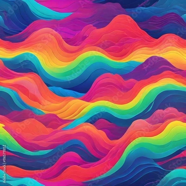 Obraz Abstract Neon Colored Light Waves