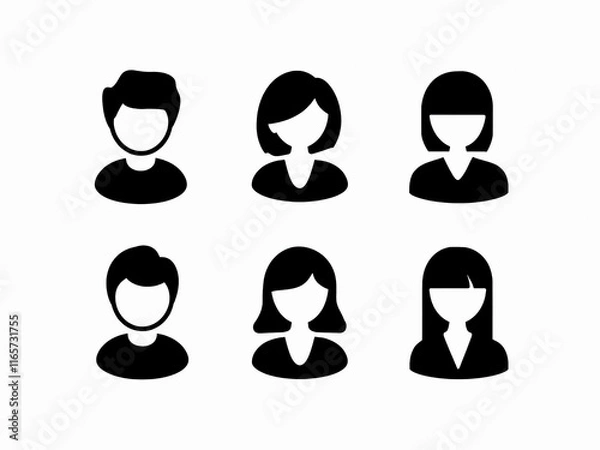 Obraz People avatar profile icons set vector illustration isolated on white background