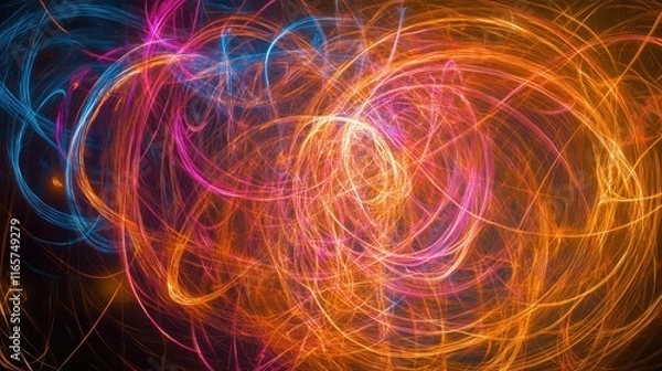 Fototapeta "Neon Waves: A Digital Journey Through Light and Color"