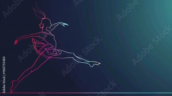 Obraz Ballet Dancer Outline Cartoon Vector Design