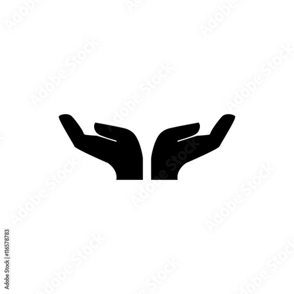 Fototapeta Flat of the hand icon