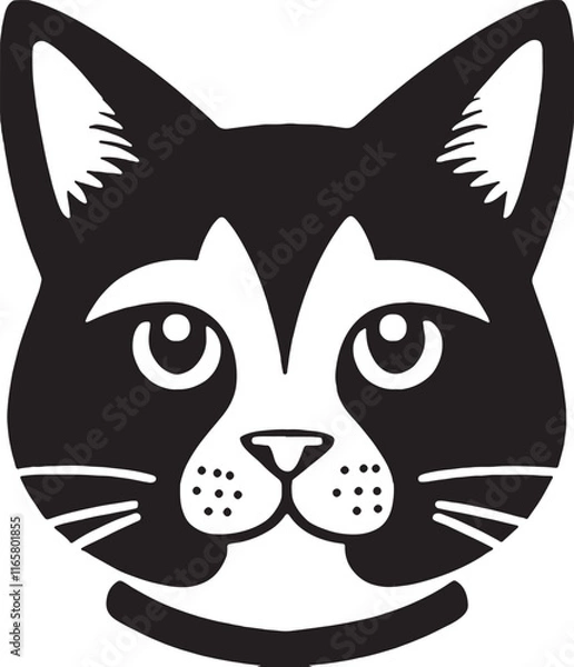 Obraz black and white cat vector