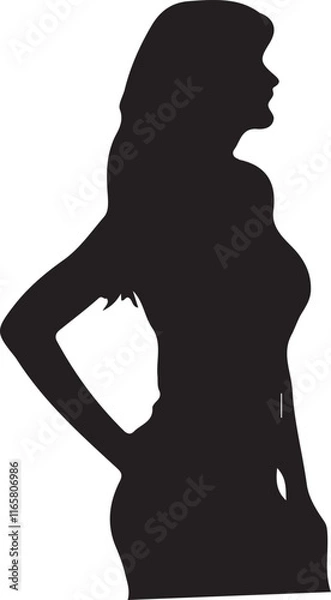 Obraz silhouette of a woman with a ponytail