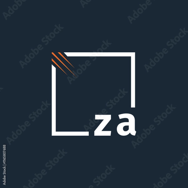 Fototapeta initial monogram logo with square style design.	