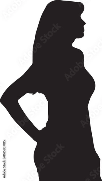 Obraz silhouette of a woman in a dress