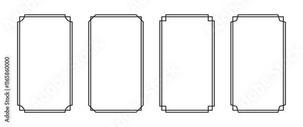 Fototapeta Set of minimal line rectangle frame