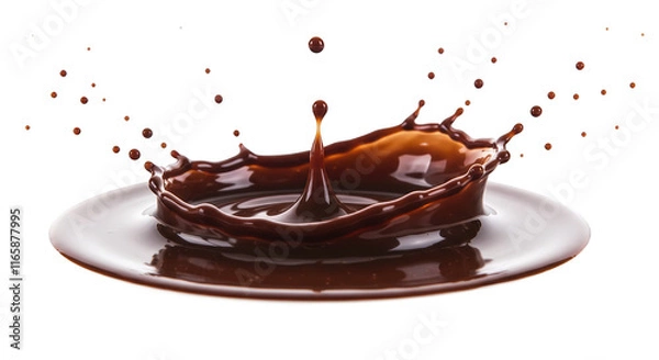 Obraz Rich Brown Chocolate Syrup Ripple Effect Isolated on Transparent Background.