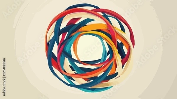 Fototapeta Vibrant Rubber Band Vector Illustration for Design Projects