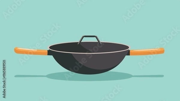 Fototapeta Professional Cooking Wok Icon Transparent Vector Isolated Flat Vector