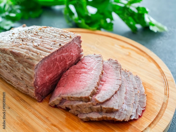 Obraz 切り分けたローストビーフ
