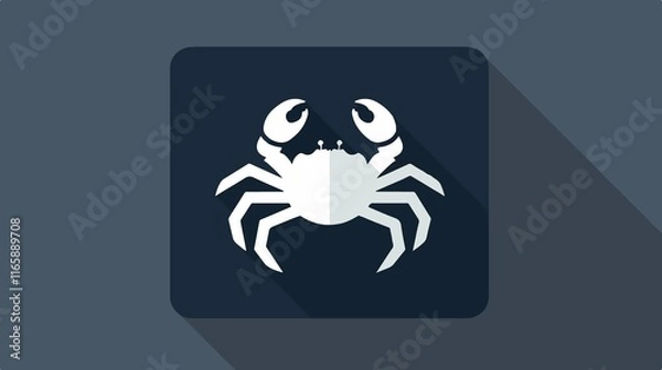 Fototapeta Crab Crustacean Flat Icon Food Apps Websites