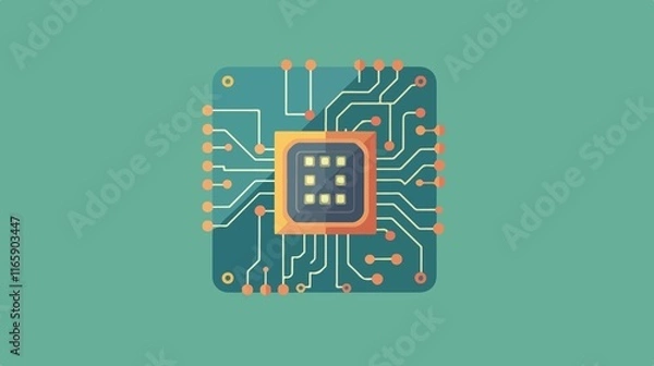 Fototapeta Electronic Transistor Icon Vector Isolated on Transparent Background