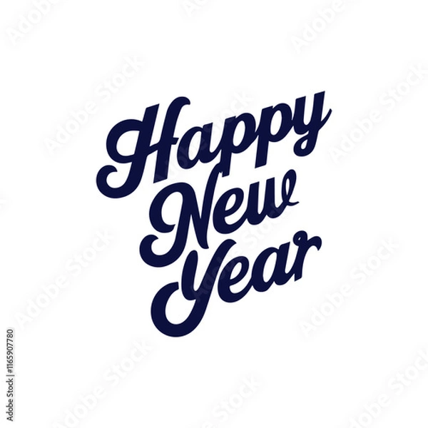 Obraz A handwritten typography  of graphic T-shirt design text  Happy New Year