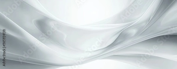 Fototapeta Abstract White Background with Soft Lines and Curves