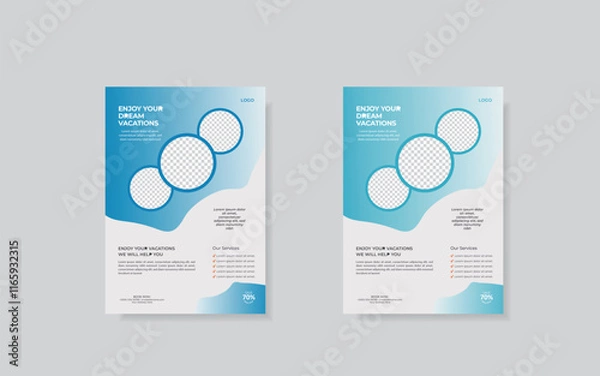 Fototapeta Vector Simple Travel Flyer Template