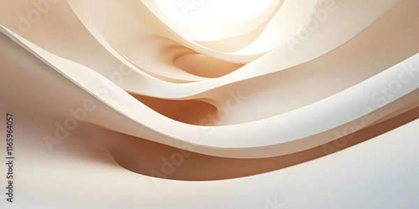 Fototapeta Abstract Beige Architectural Curves 