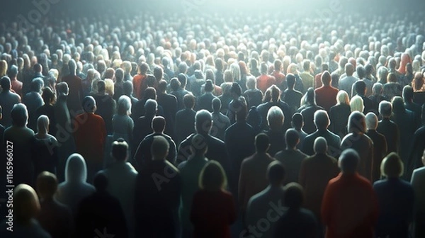 Obraz A sea of faces: An immense crowd gathers, a powerful visual of unity and togetherness.
