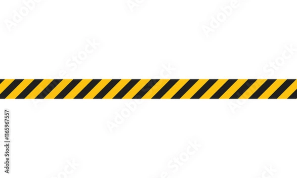 Fototapeta black yellow caution tape, caution sign for safety zone vector.